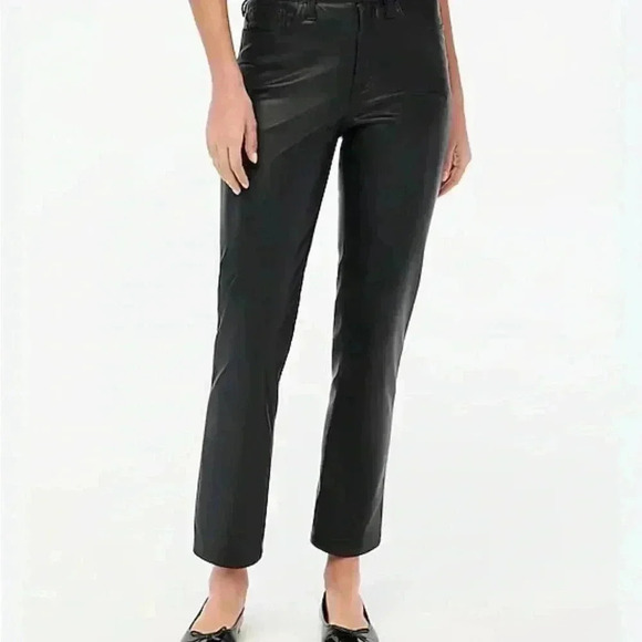 J.Crew Women's High Waisted Dark Green Vegan Leather Dress Pants Size 30 green - Picture 6 of 6